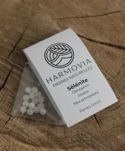 Perles Sélénite 'AA' 4mm, 1 pièce